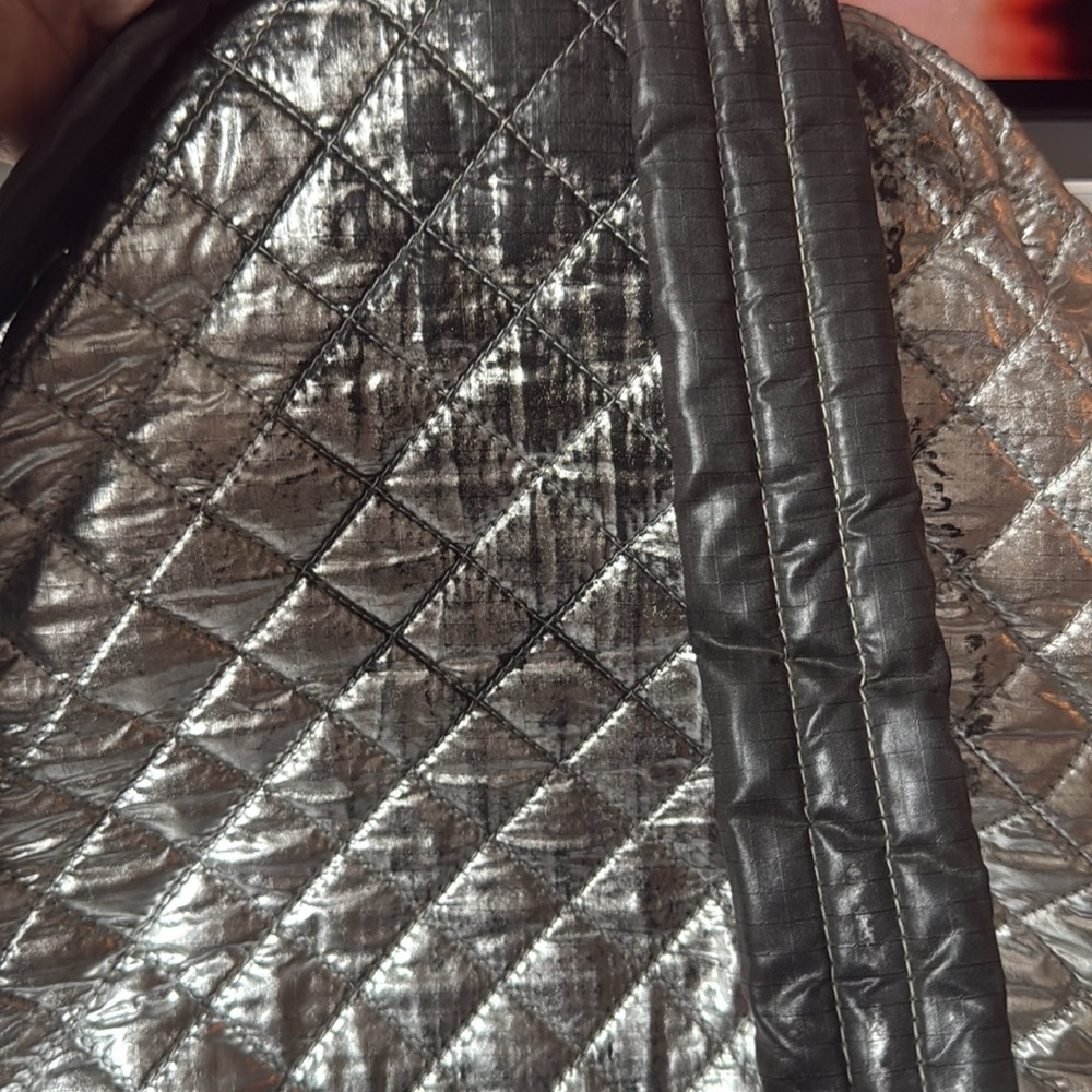 MZ Wallace Silver Quilted Backpack - Picture 12 of 13